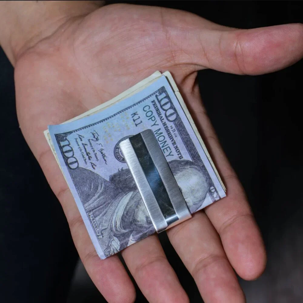 Silver 925 High Polished and Matte Finished Money Clip